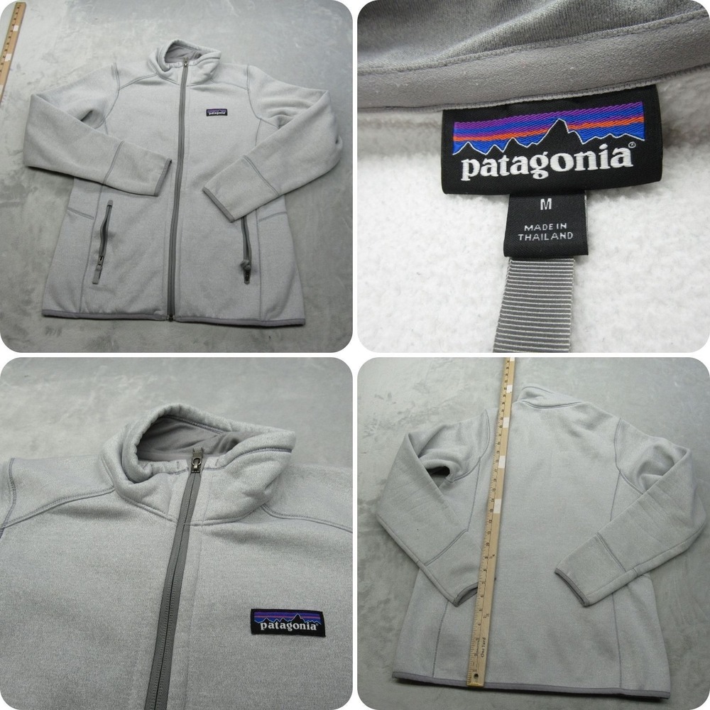 Patagonia Tech Fleece Jacket Women Medium Gray Flex Pockets Full Zip Outdoor